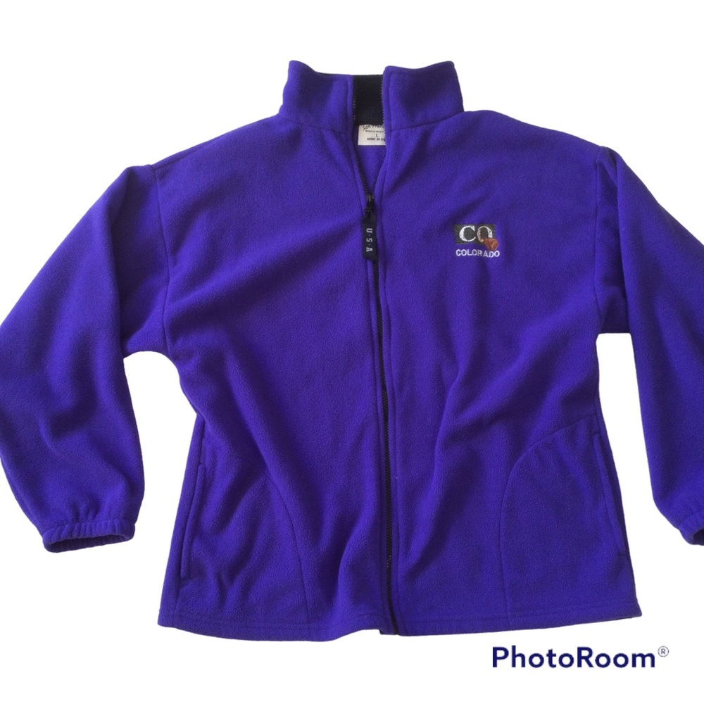 Full Zip Fleece Jacket Colorado Made in USA Unisex L